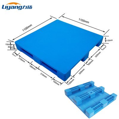 Azul plástico modificado para requisitos particulares de las plataformas del HDPE de la plataforma 1100x1100 de Warehouse