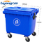 Azul plástico grande móvil del pedal del cubo de basura del compartimiento de basura del OEM 240l